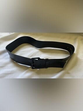 Y2K Patent Wide Belt in Black Sz 14